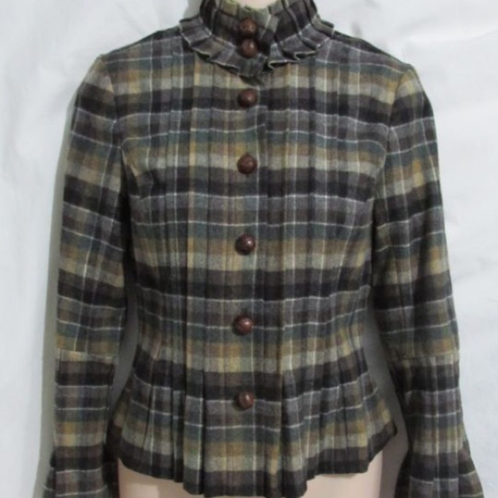 Diane Von Furstenberg Vintage Wool Plaid Jacket