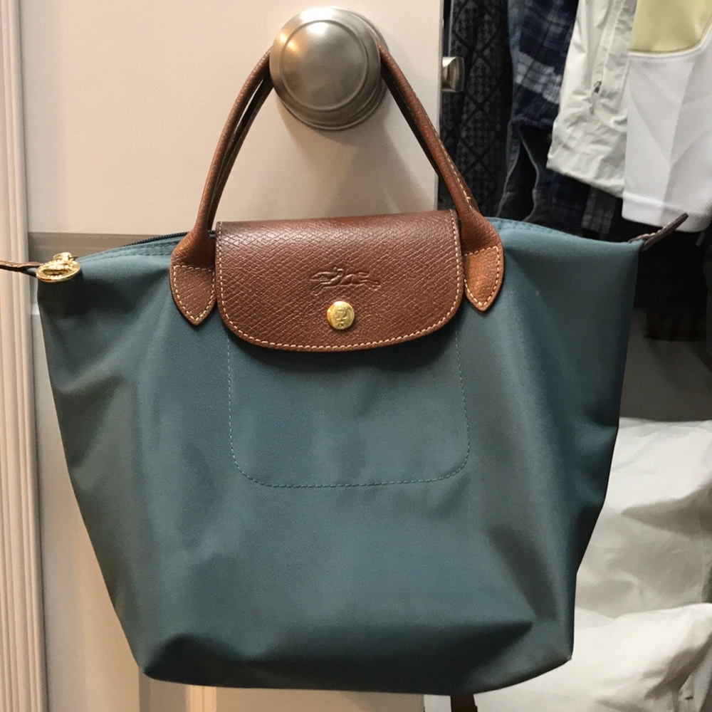 Small "Le Pliage" Teal Longchamp Purse