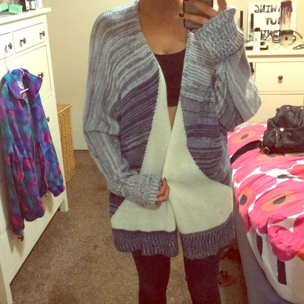 Color block cardigan
