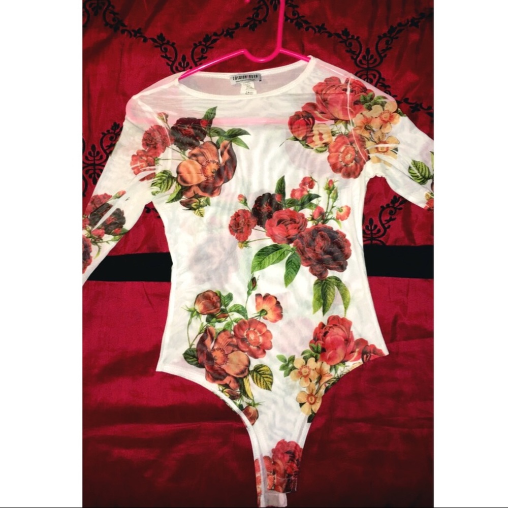 Fashion Nova Floral Bodysuit Size S