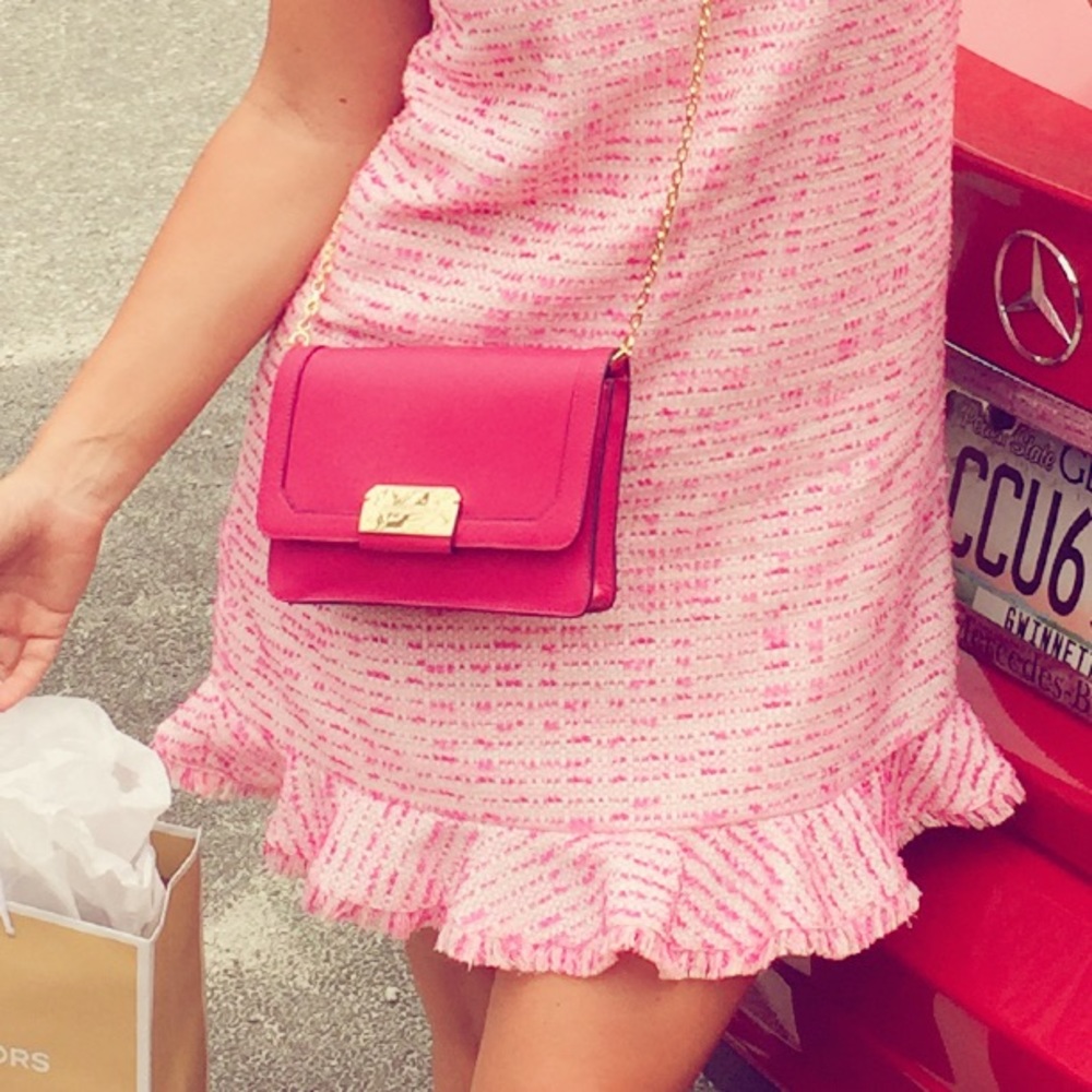 Stuart Weizman Pink Cross-body Wallet Bag