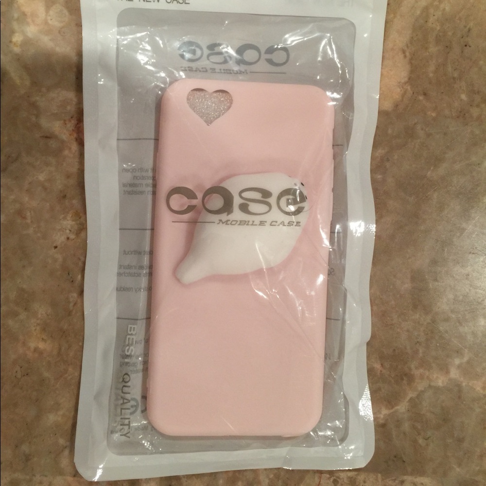 Pink cute white whale squishy iPhone 6 case