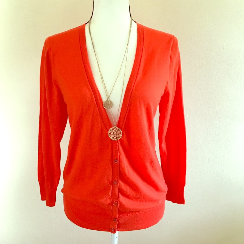J. Crew Orange Cardigan Size L