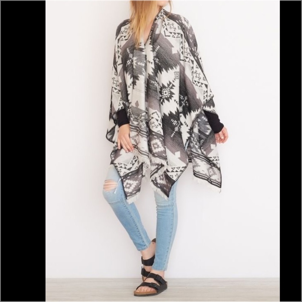 Garage Navajo Blanket Scarf Poncho OS