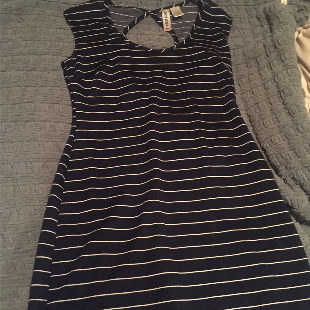 Navy/white stripes dress