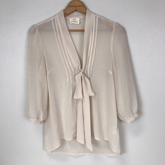 Urban Outfitters Tops - Urban Outfitters pins & needles tie bow blouse XS