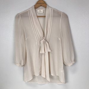 Urban Outfitters pins & needles tie bow blouse XS