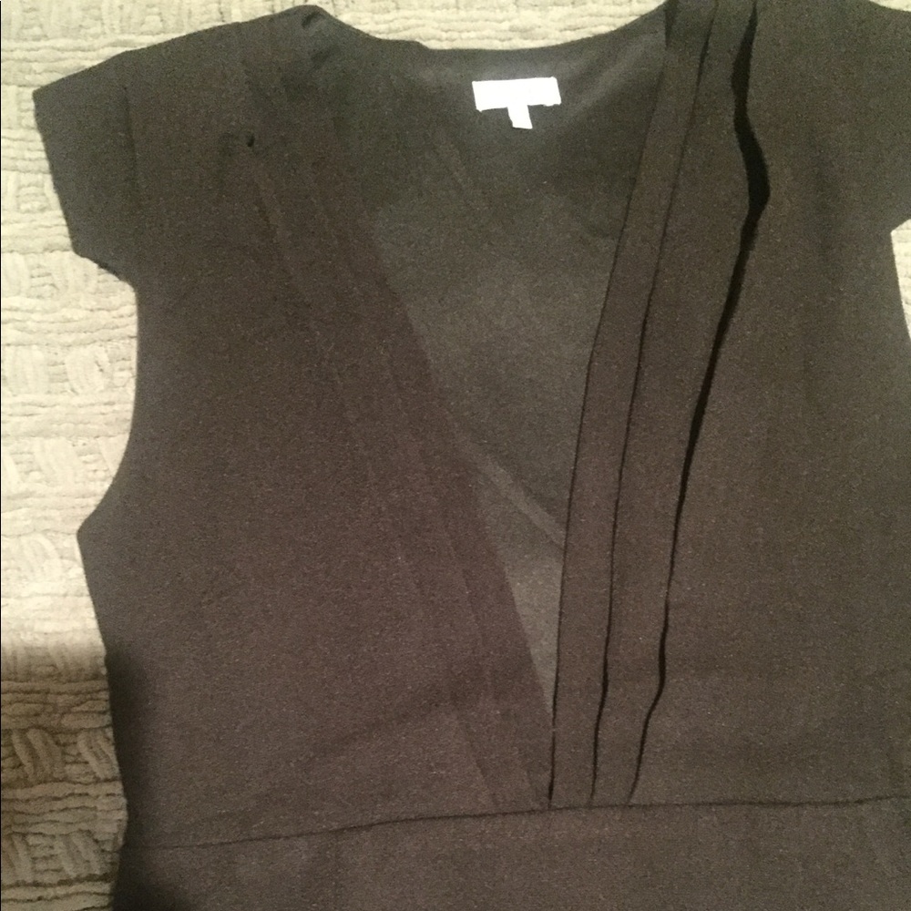 Black plunge neck dress
