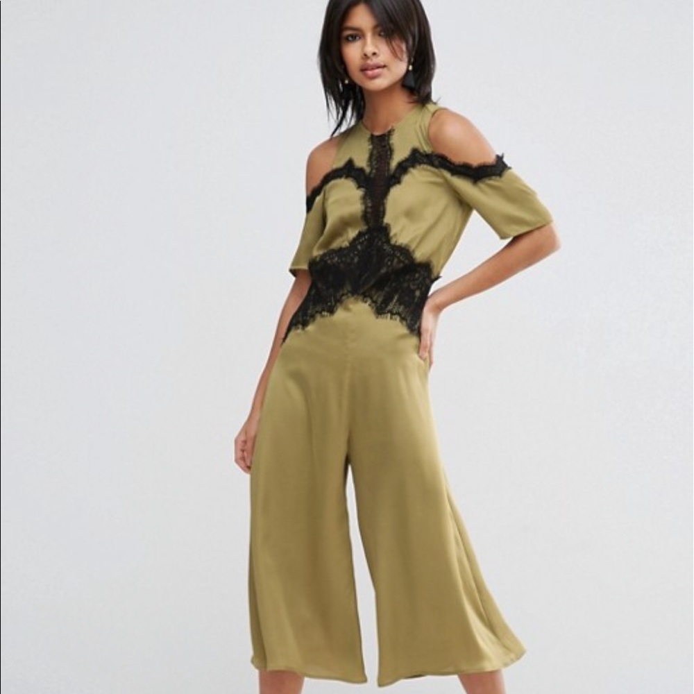 Gorgeous Satin Jumpsuit with Lace Detail