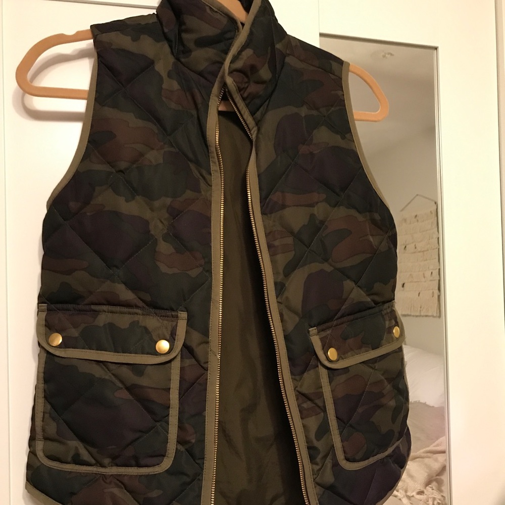 JCrew camo vest