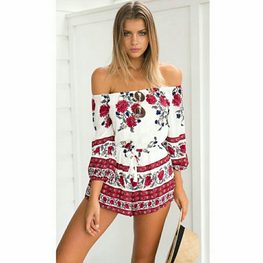 Off shoulder playsuit