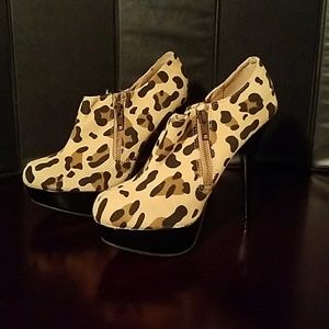 Rouge Animal Print Bootie Heel