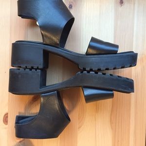 Really cute black wedge sandals!