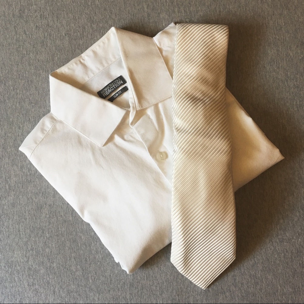 ⚡️: White/Cream • Oblique Striped • Tie