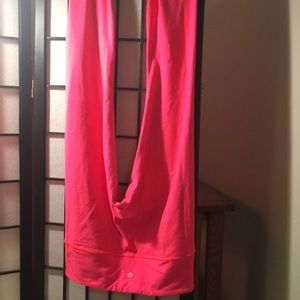 lulu lemon wunder under leggings - neon coral