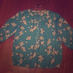 Loft blue floral blouse
