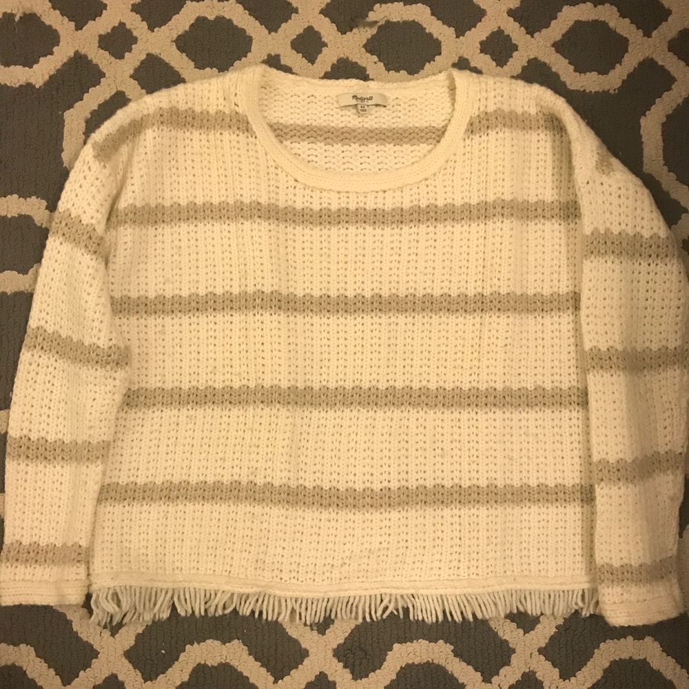 Madewell Striped Fringe Sweater