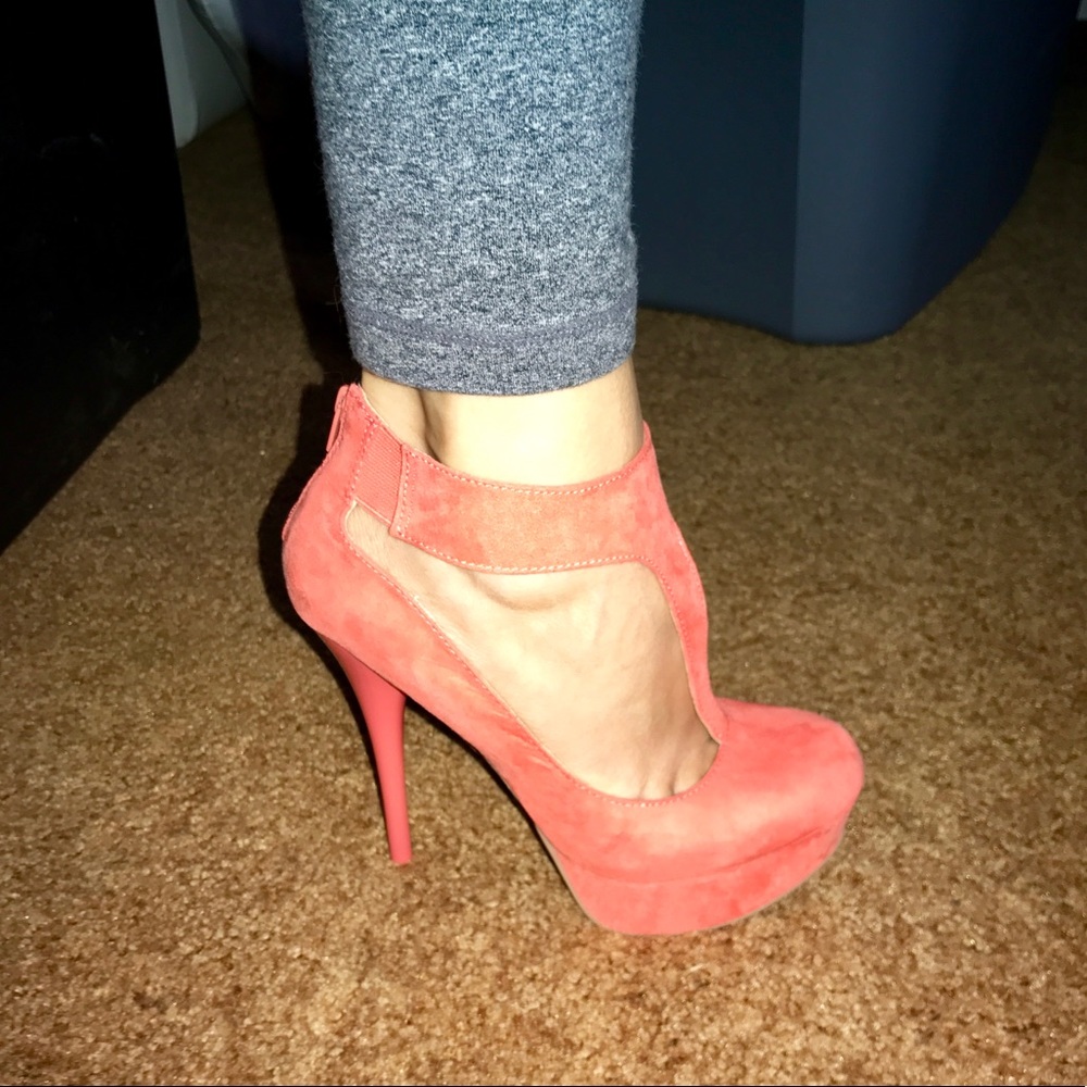 Coral colored heels