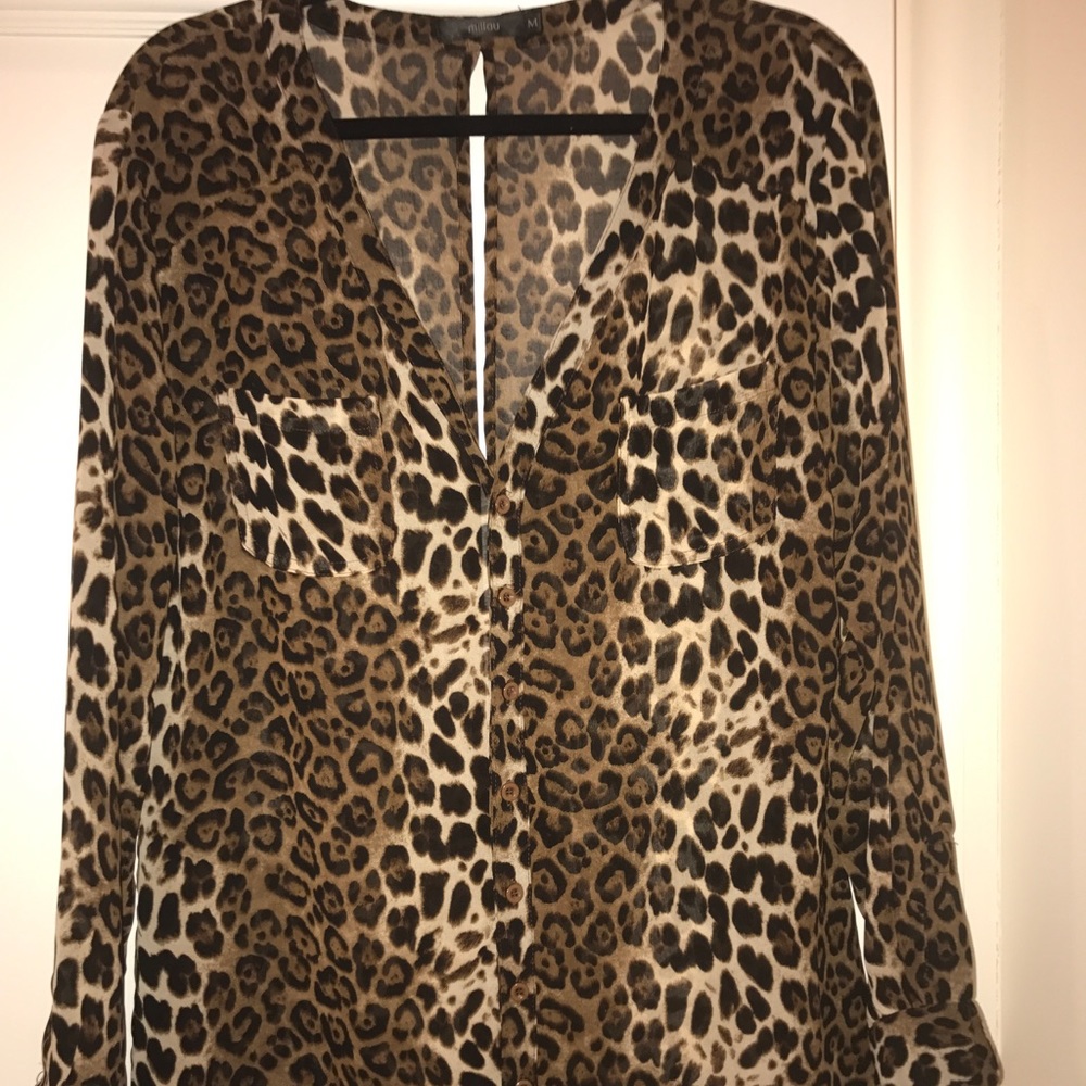 Millau long sleeve cheetah blouse