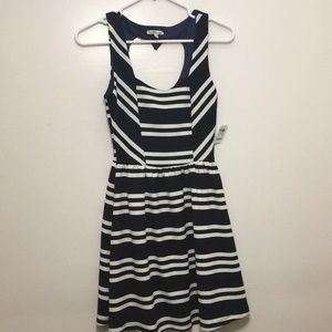 Heart shaped back stripped dress