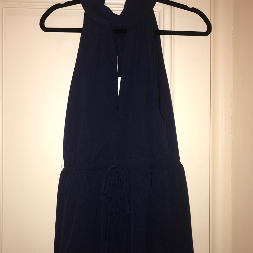 Rumor boutique blue tie romper