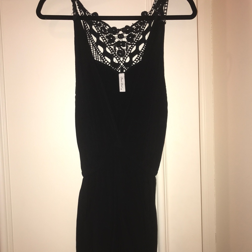 Final touch black romper with lace