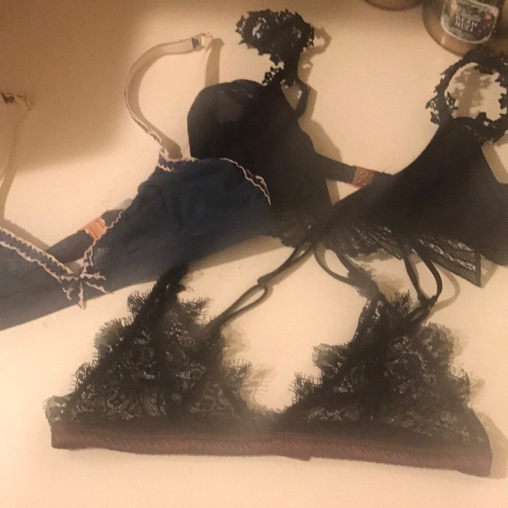 Set of 3 size small lace bras