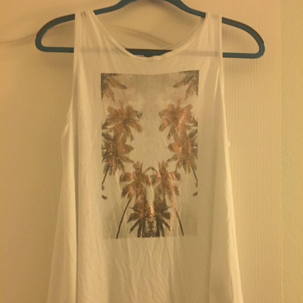 Old navy gold palm tree tank top