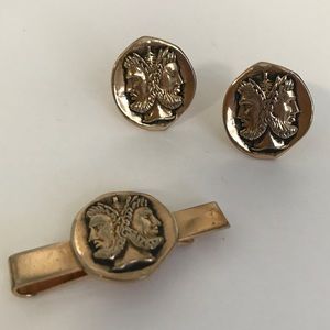 Vintage Swank cuff links and tie bar