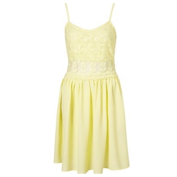 Topshop Dresses & Skirts - Light Yellow Top Shop Lace Dress