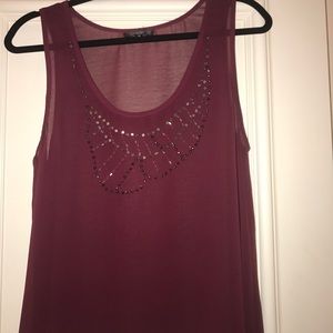 Burgundy Millau Beaded Top