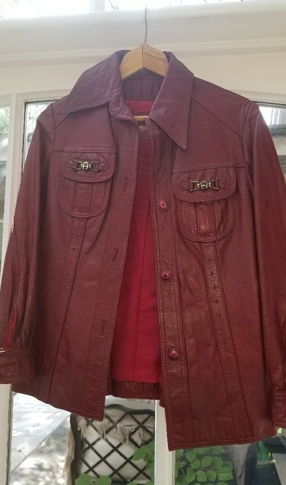 Etienne Aigner retro leather jacket size 8