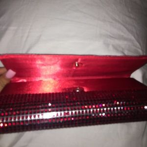 Red sequin clutch