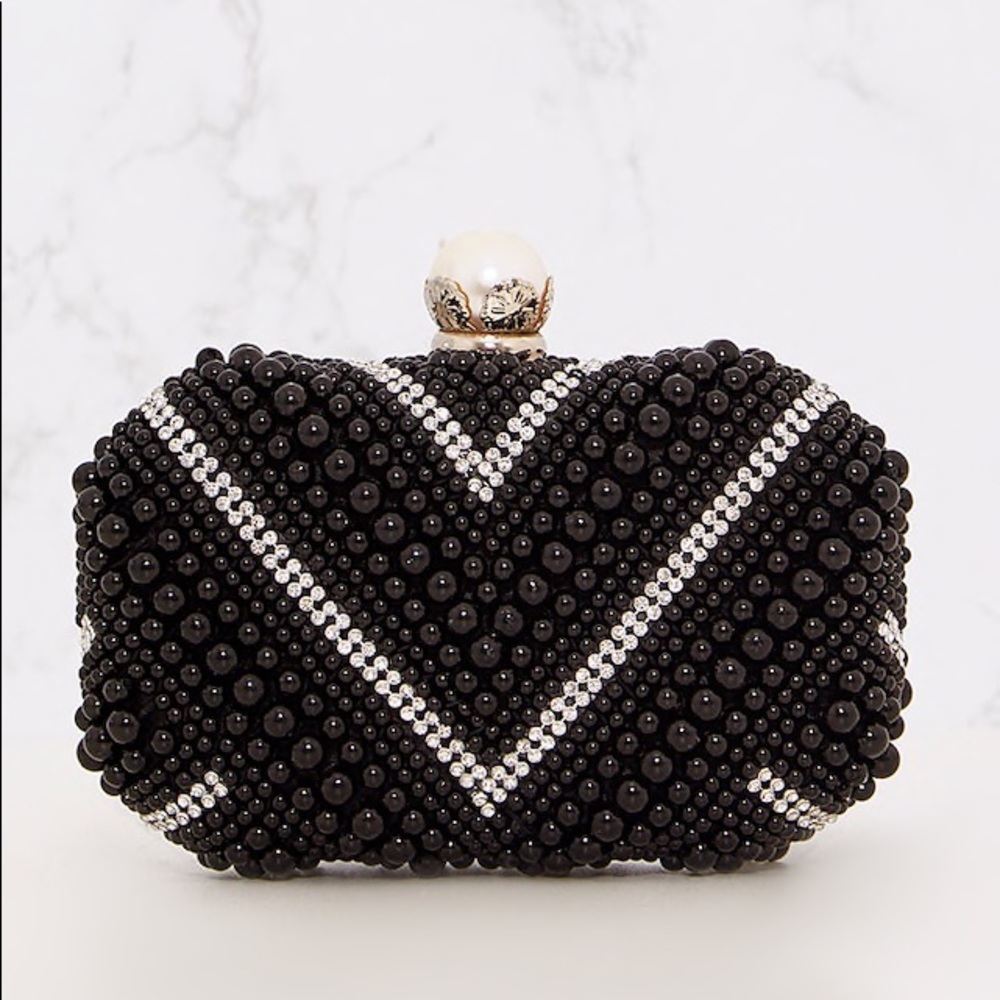 Black pearl clutch