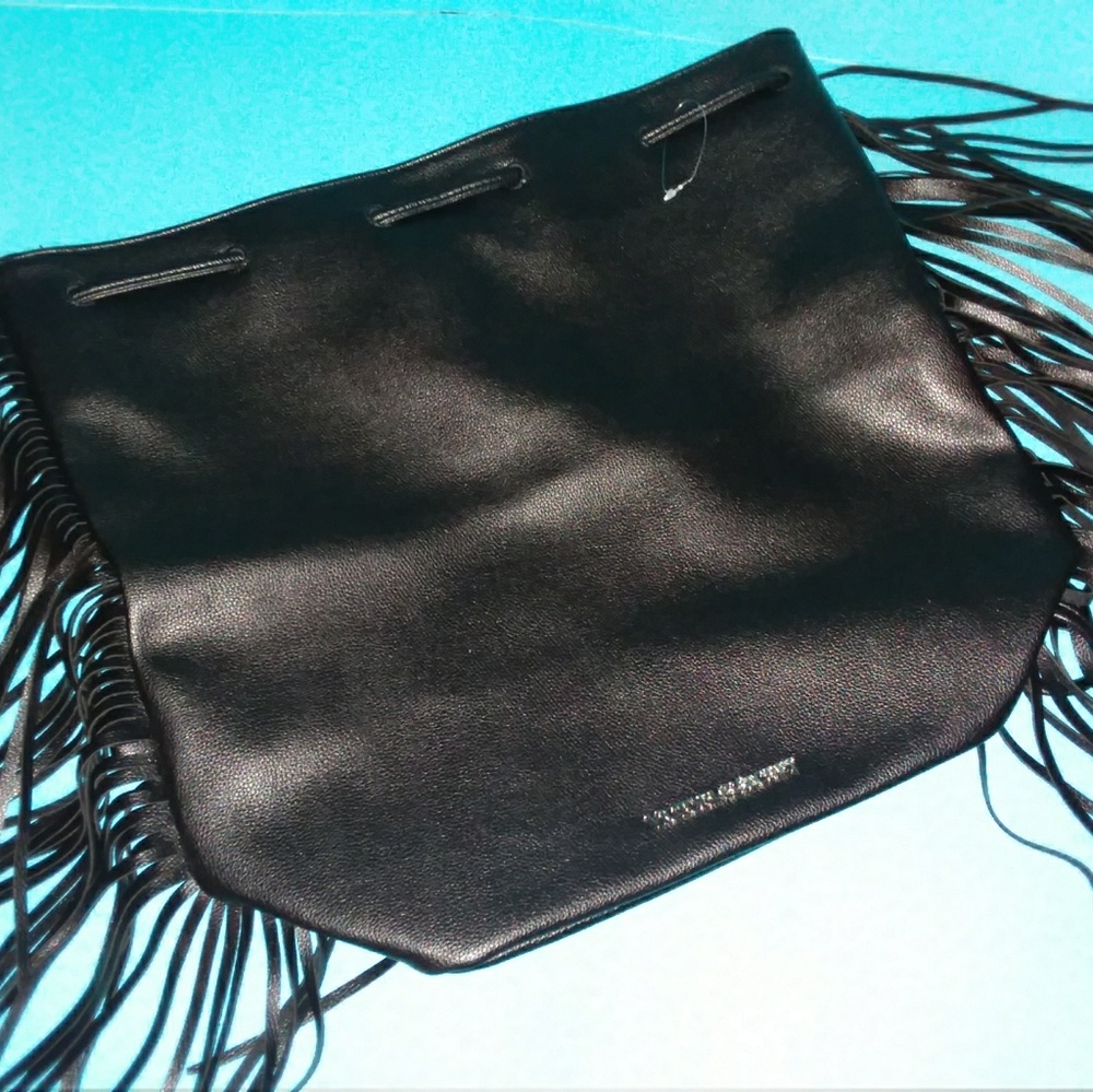 💟Victoria's Secret Black Fringe Backpack💟NWOT