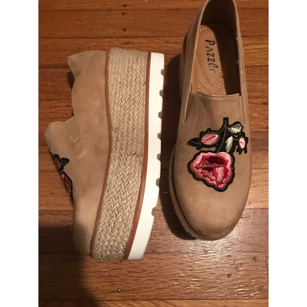 Embroidered platform shoes