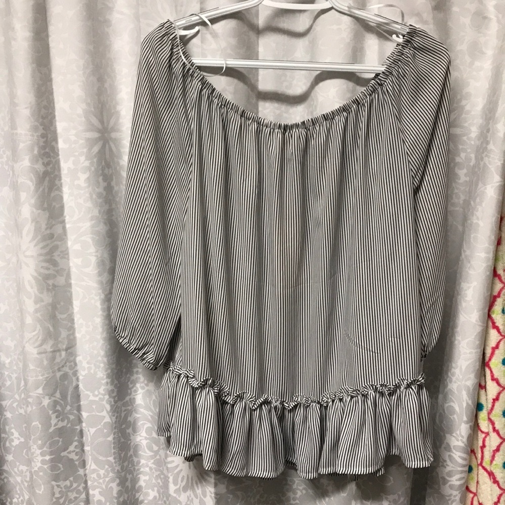 Off-the-shoulder striped top