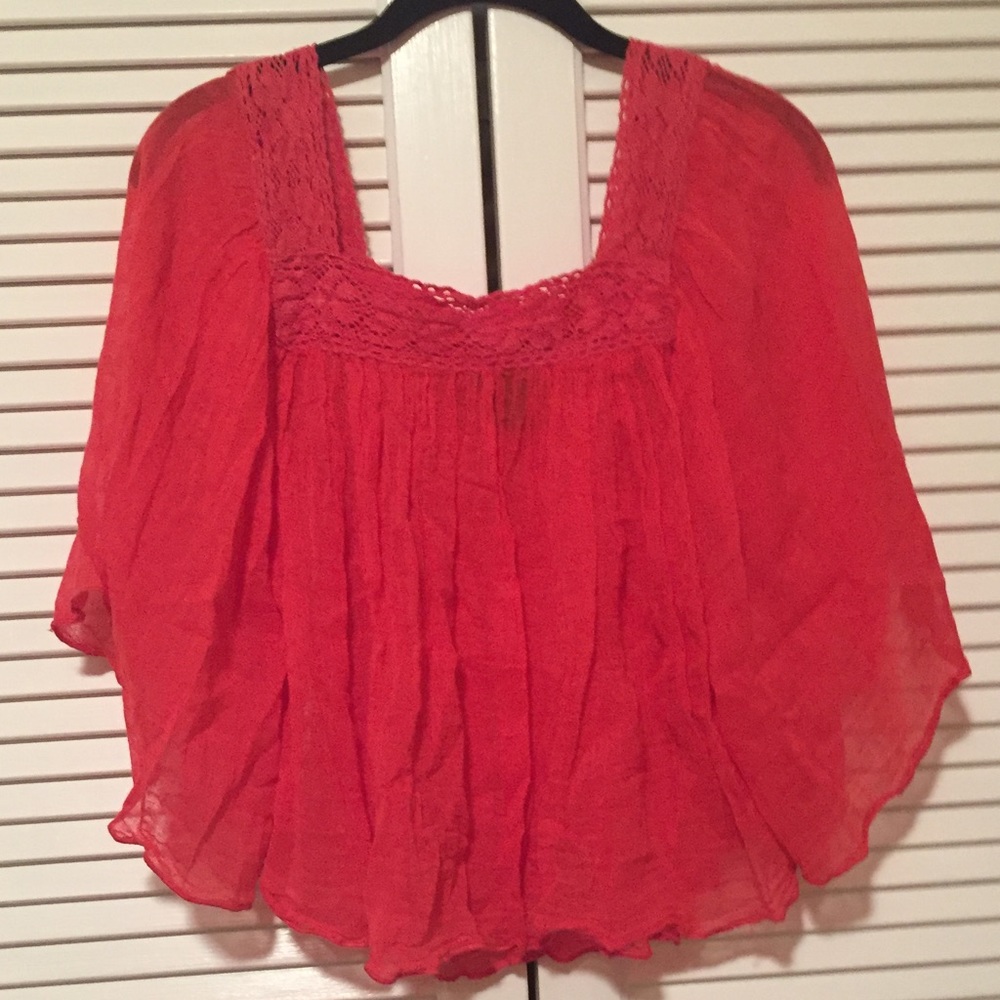 Red Mexican style blouse