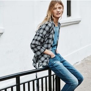 MADEWELL PLAID OPEN TOP CARDIGAN