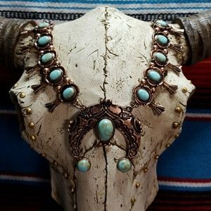 Coppertone Turquoise Squash Blossom Set