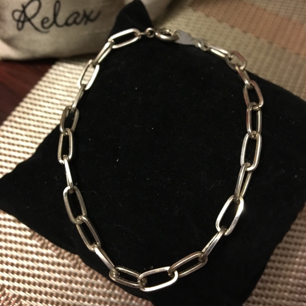 Silver chain link bracelet /anklet