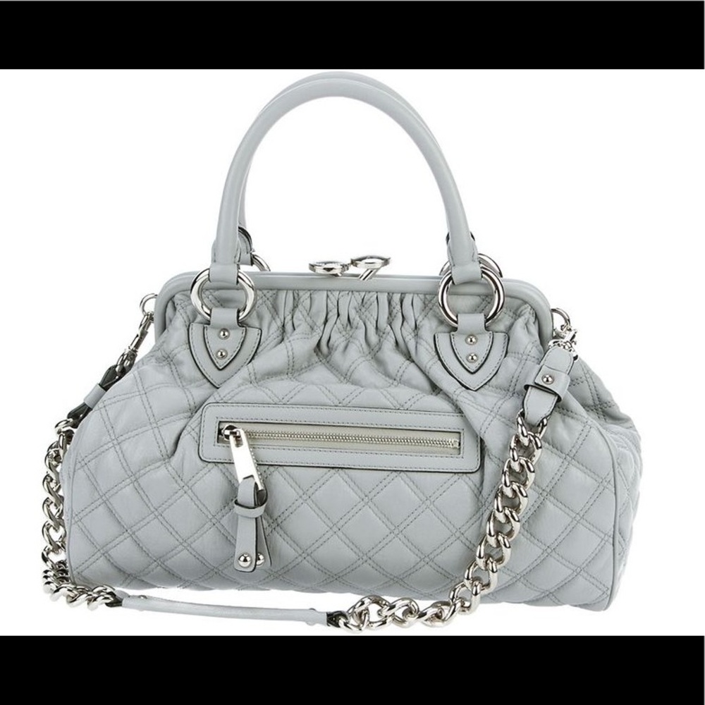 Marc Jacobs Quilted Mini Stam White Leather