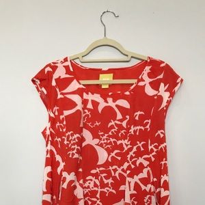 Anthropologie orange print dress