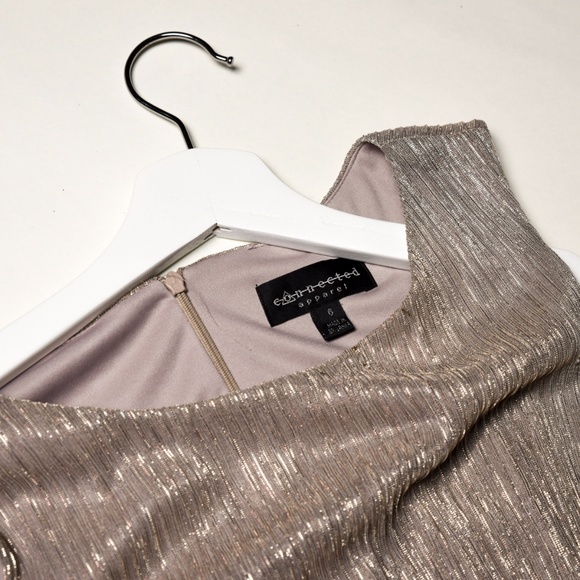 ⭐HP⭐CONNECTED APPAREL Champagne Elegant Dress - 6 - Picture 2 of 6