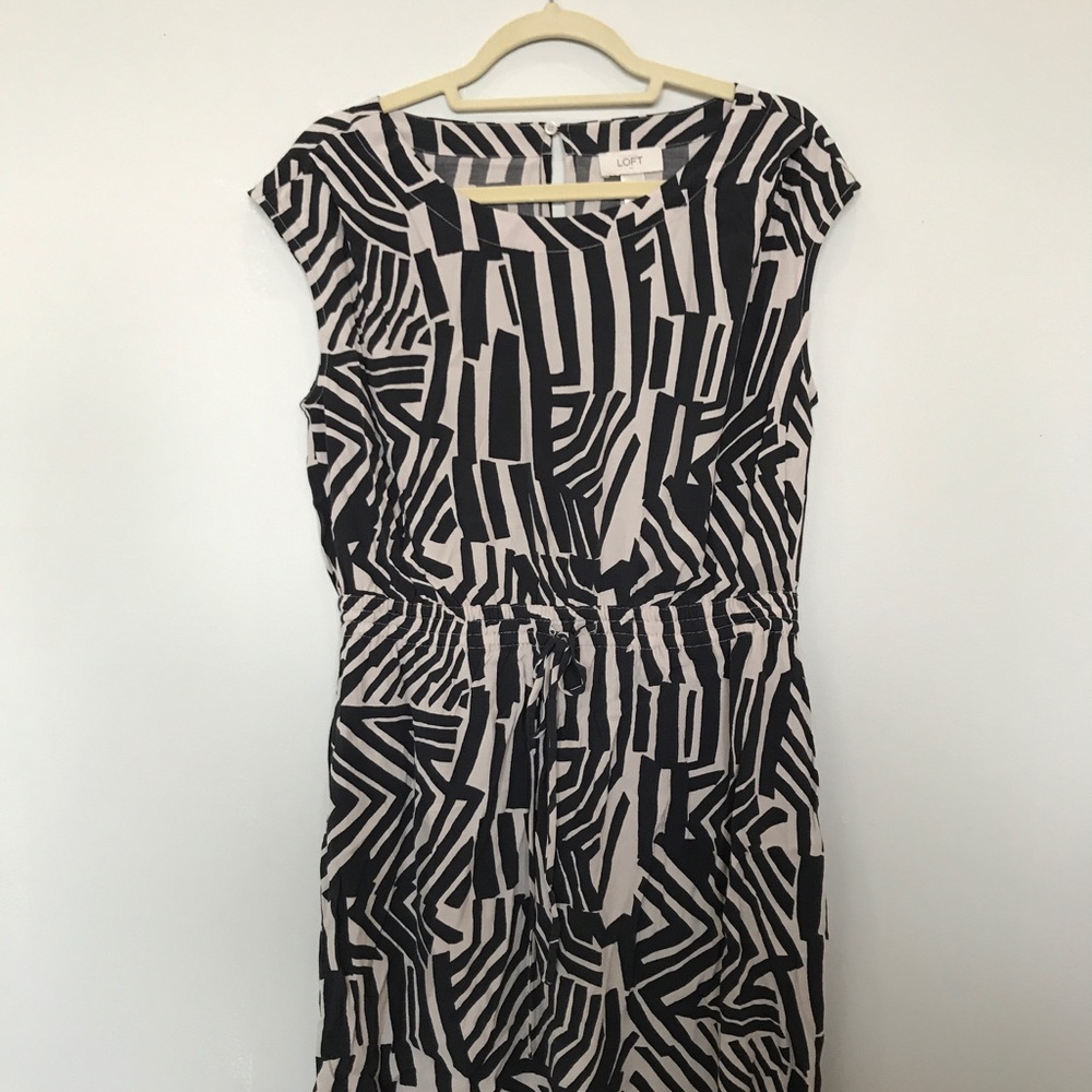 Loft striped crepe dress