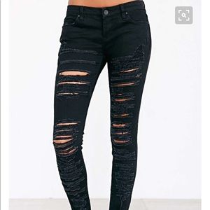 Blank NYC shredded denim