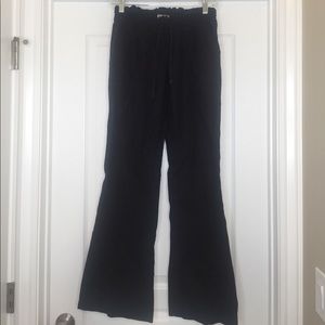 Cute black linen wide leg pants