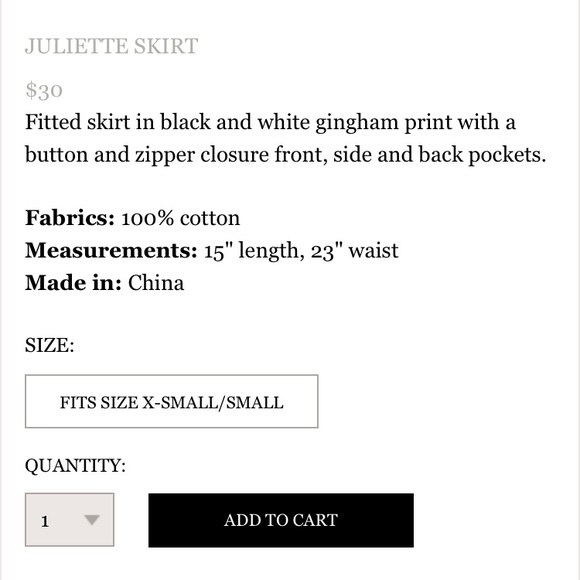 Black and white gingham Juliette skirt - Picture 5 of 6