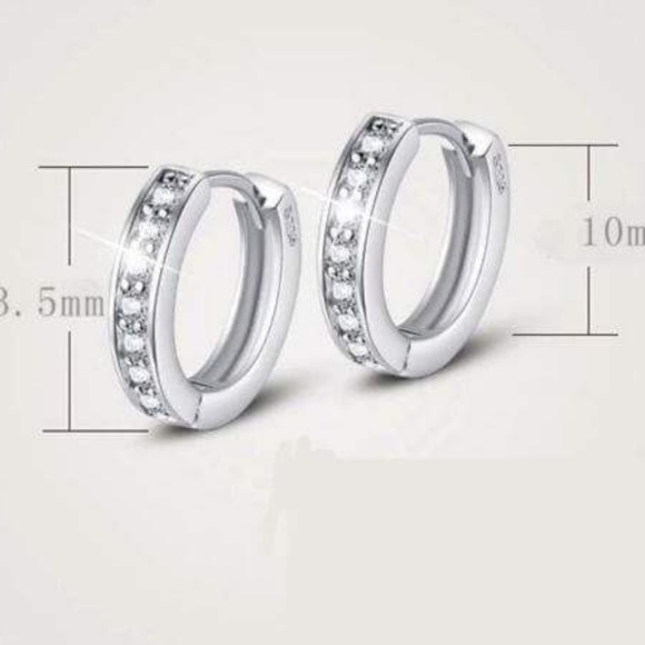 5💥 BEST SELLER White gold Filled hoop Earrings - Picture 3 of 5