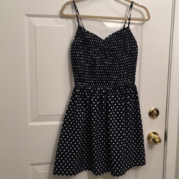 Cute navy/white polka dot dress - Picture 1 of 5